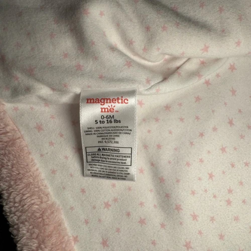 Magnetic Me Baby Girls 0-6 months Pink Blossom Minky Jacket 100% cotton lining